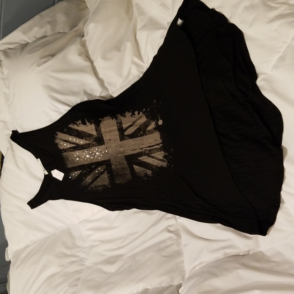 High/low long cross tank top